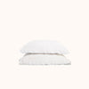 Ruffle Pillowcase Set - White / Azure, Standard