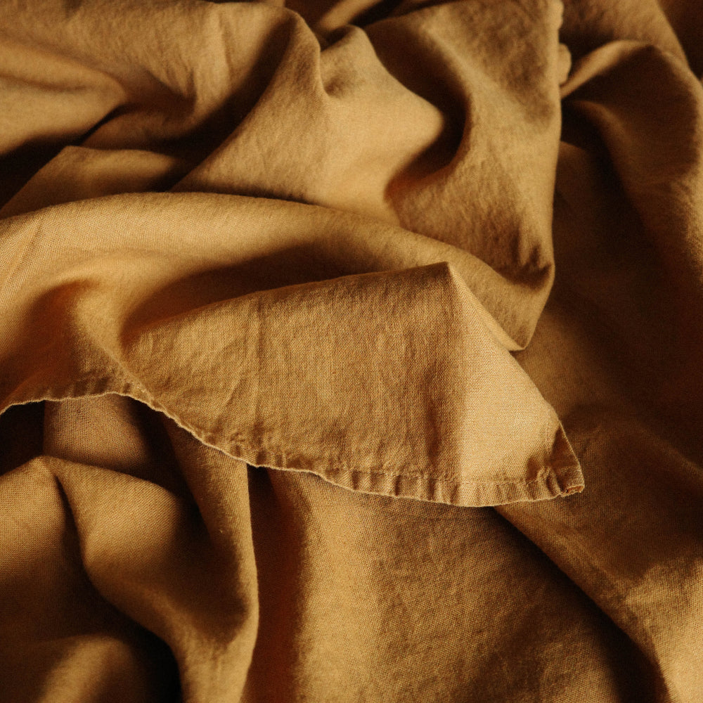 Detail of brown hemp cotton fabric